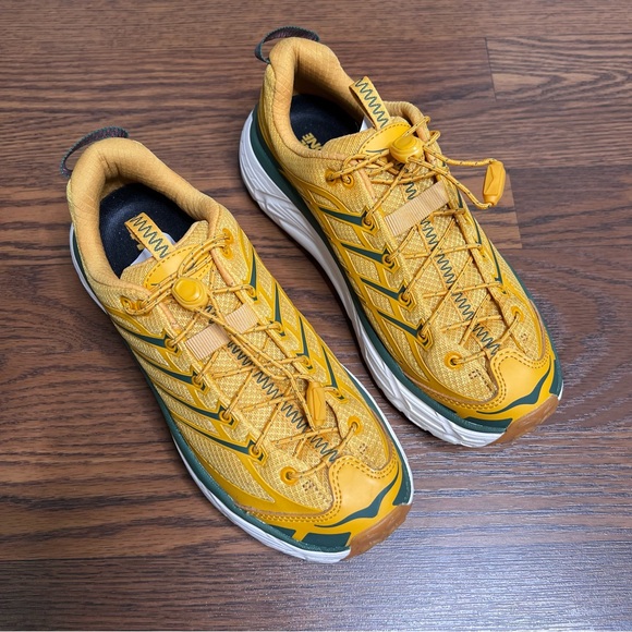 Hoka One One Mafate Three2 sneaker in the Golden Yellow / Eggnog size W 8 / M 7 - Picture 12 of 12